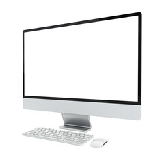 Generic personal computer isolated on transparent background. 3D illustration