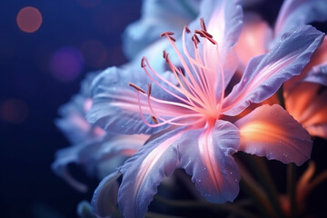 Exquisite Exotic Flower, Macro Photography. Floral Background with Soft Selective Focus - Created with Generative AI Tools