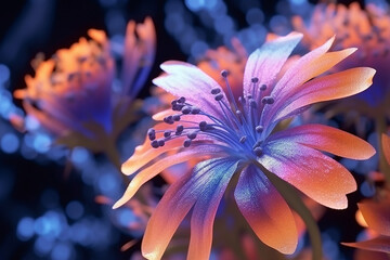 Exquisite Exotic Flower, Macro Photography. Floral Background with Soft Selective Focus - Created with Generative AI Tools