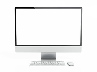 Generic personal computer isolated on white background. 3D illustration