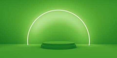 Neon podium for environmentally sustainable shops Product.