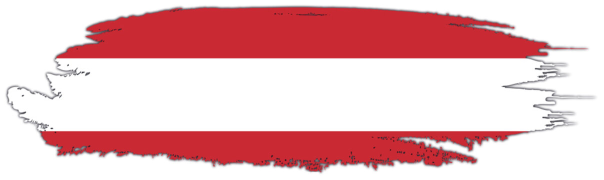 Austria flag on brush paint stroke.