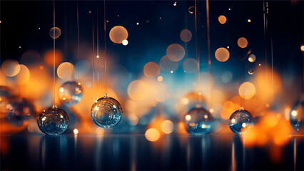 Navidad bolas fondo abstracto azul - Bolas arbol elegantes cristal  - obrazy, fototapety, plakaty