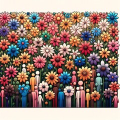 Obraz premium Beauty and unity, this diverse group of beautiful women of all skin tones and races together posing in the skin care ad campaign. A multiracial diverse group of women, inclusivity body positivity. 