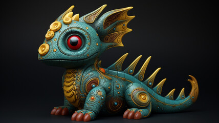 a beautiful shot of a colorful ceramic toy