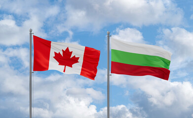 Bulgaria and Canada flags, country relationship concept