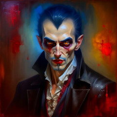 the image of a man in the form of a vampire