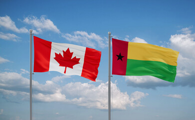 Guinea-Bissau and Canada flags, country relationship concept