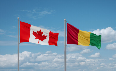 Guinea and Canada flags, country relationship concept