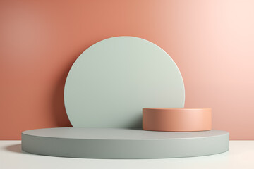 Abstract mock up scene pastel color. geometry shape