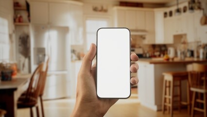 CU Caucasian man using his phone at home