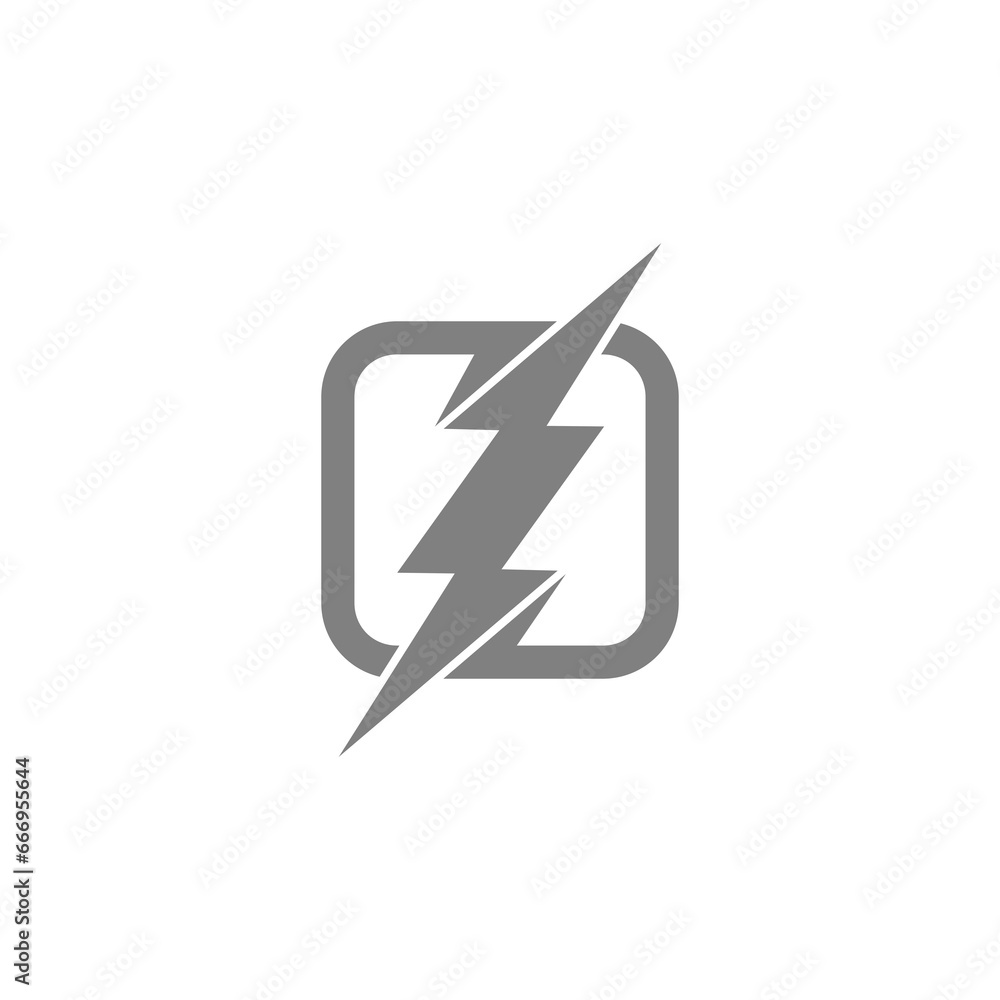 Poster thunder lightning logo icon isolated on transparent background