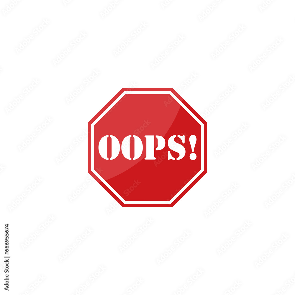 Poster oops sign icon isolated on transparent background