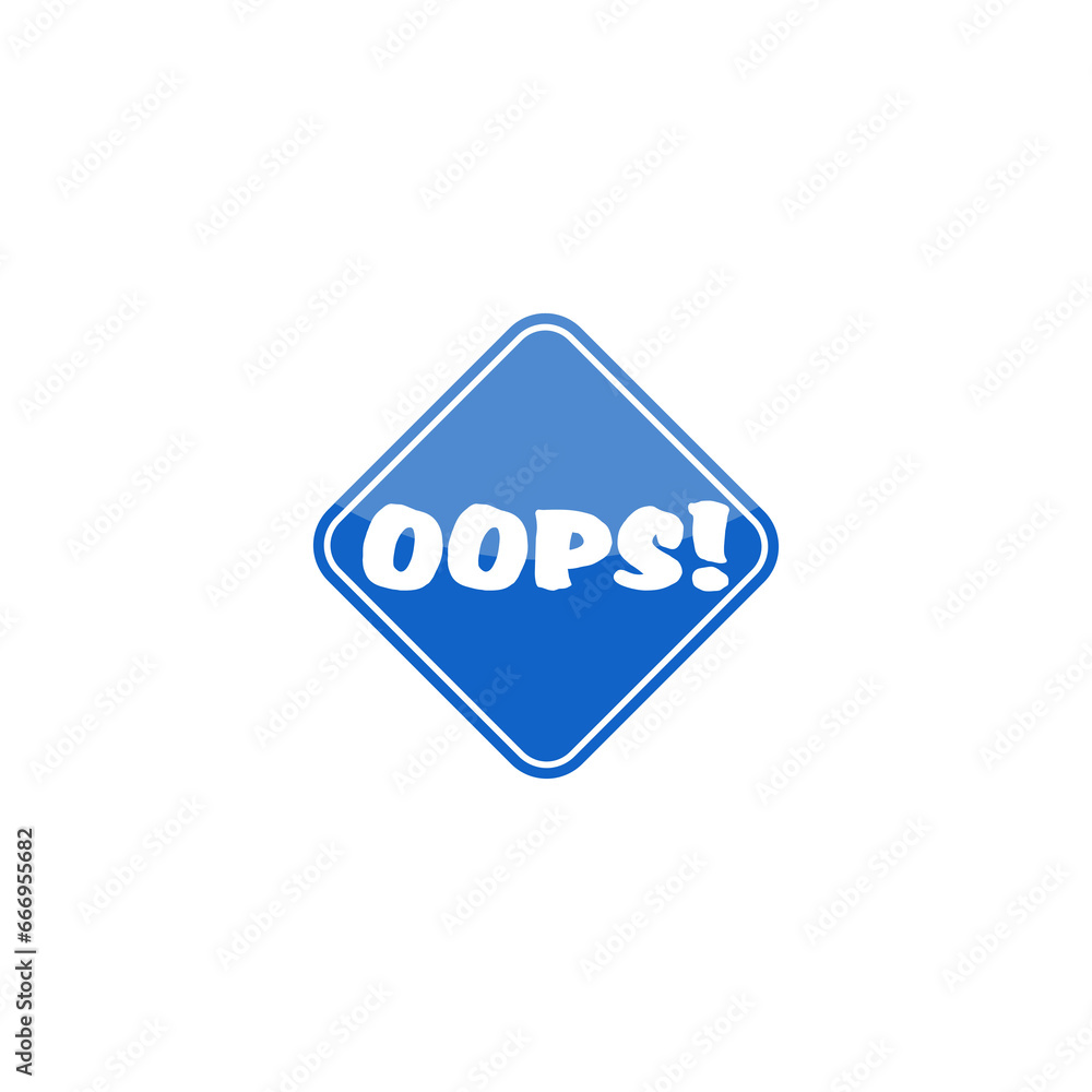 Poster oops sign icon isolated on transparent background