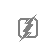 Thunder lightning logo icon isolated on transparent background