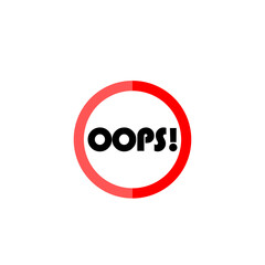 Oops sign icon isolated on transparent background