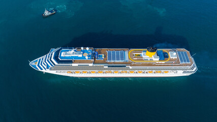 Cargo Container ship with contrail in the ocean ship carrying container and running for import...