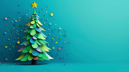 AI art Paper craft Christmas tree ペーパークラフト　クリスマスツリー