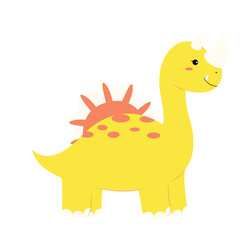 Yellow Long Neck Dinosaur With Horns | Dinosaurs Series