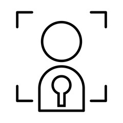 user authentication icon, sign, symbol in line