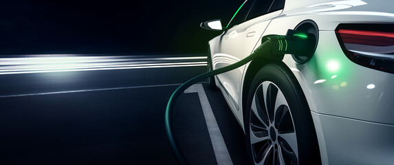 Naklejka premium electric car charged battery