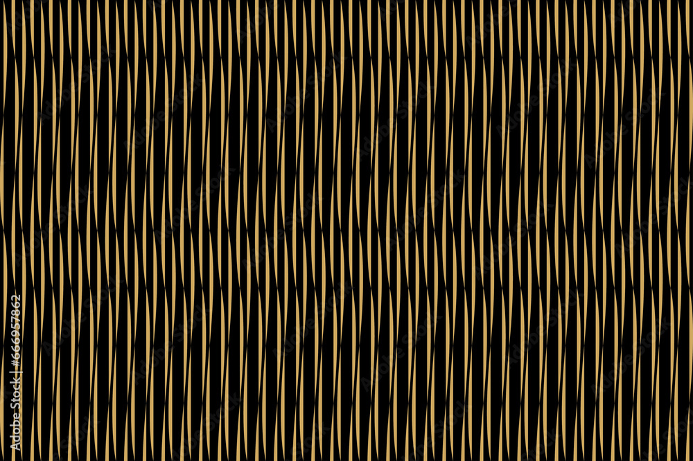 Poster abstract of vertical shape pattern. design stripes gold on black background. design print for illust