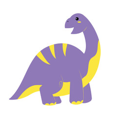 Long Neck Purple Yellow Dinosaur | Dinosaurs Series