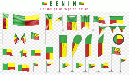 benin flags set, flat design of flags Collection - Powered by Adobe