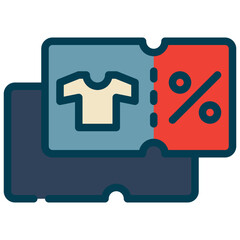 clothes coupon sale discount marketing promotion filled outline