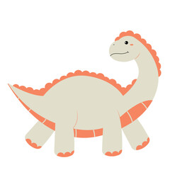 White Orange Long Neck Dinosaur | Dinosaurs Series