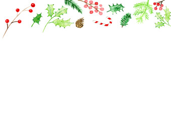 Obraz na płótnie Canvas Weihnachten Aquarell, handgemalt, mit Textfreiraum