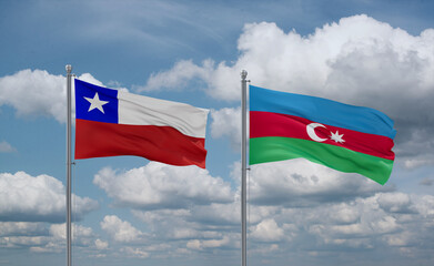 Azerbaijan and Chile flags, country relationship concept