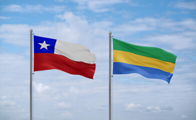 Gabon and Chile flags, country relationship concept