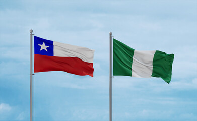 Nigeria national flags, country relationship concept