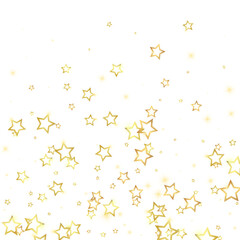 Gold sparkling star confetti.