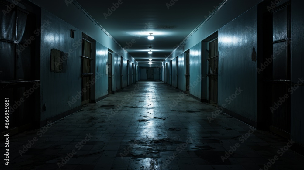 Canvas Prints sinister laughter echoing through an empty hallway