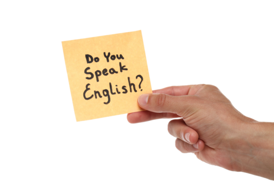 PNG,do you speak English?, isolated on white background