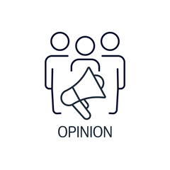 Public opinion. Vector linear icon isolated on white background.