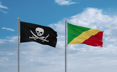 Congo and Corsair Pirate flags, country relationship concept