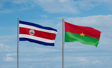 Burkina Faso and Costa Rico flags, country relationship concept
