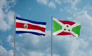 Burundi and Costa Rico flags, country relationship concept