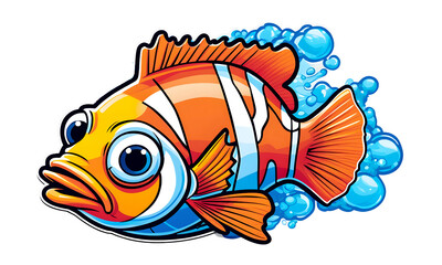 Clown Fish Graphic Design in Vibrant Colors (PNG 12000x7200)
