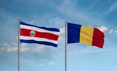 Chad and Costa Rico flags, country relationship concept