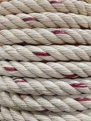 Texture of a coil of polypropylene  rope ,  Rope Background