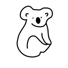  Koala Animal Hand drawn organic line doodle
