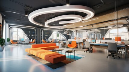 Obraz premium Contemporary office interior with creative flair