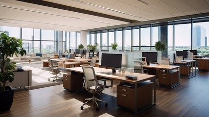 A focused office environment with strategic planning