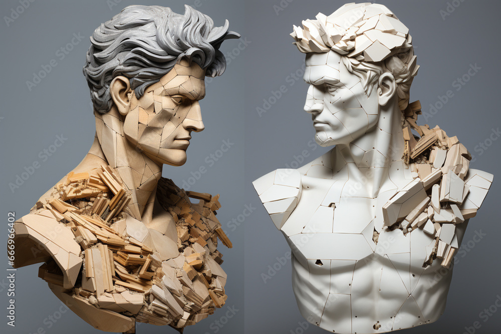 Poster a split-screen comparison of a digital model and the physical 3d-printed version, highlighting the a