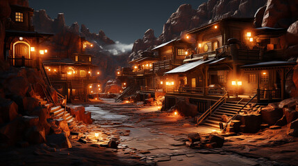 Mining. Industrial terraces on a mineral mine