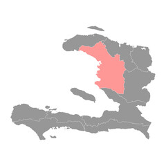 Artibonite department map, administrative division of Haiti. Vector illustration.